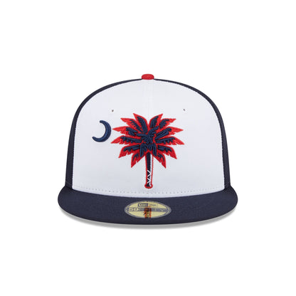 Myrtle Beach Pelicans Theme Night Navy Sidepatch 59FIFTY Fitted Hat