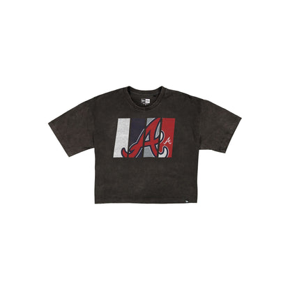 Atlanta Braves Sport Night Black Cropped Women's T-Shirt