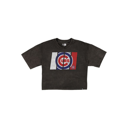 Chicago Cubs Sport Night Black Cropped Women's T-Shirt
