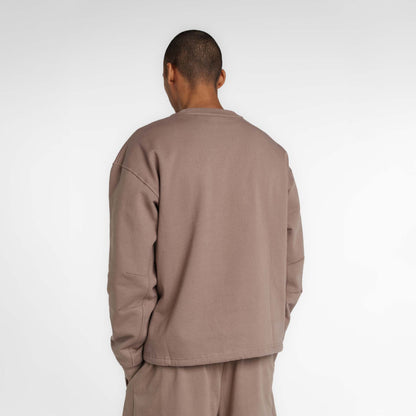 New Era Branded Alden Taupe Gray Crewneck