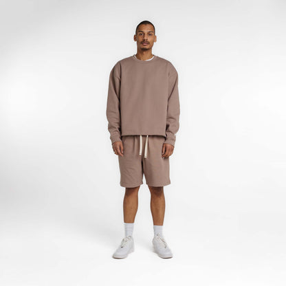 New Era Branded Alden Taupe Gray Crewneck