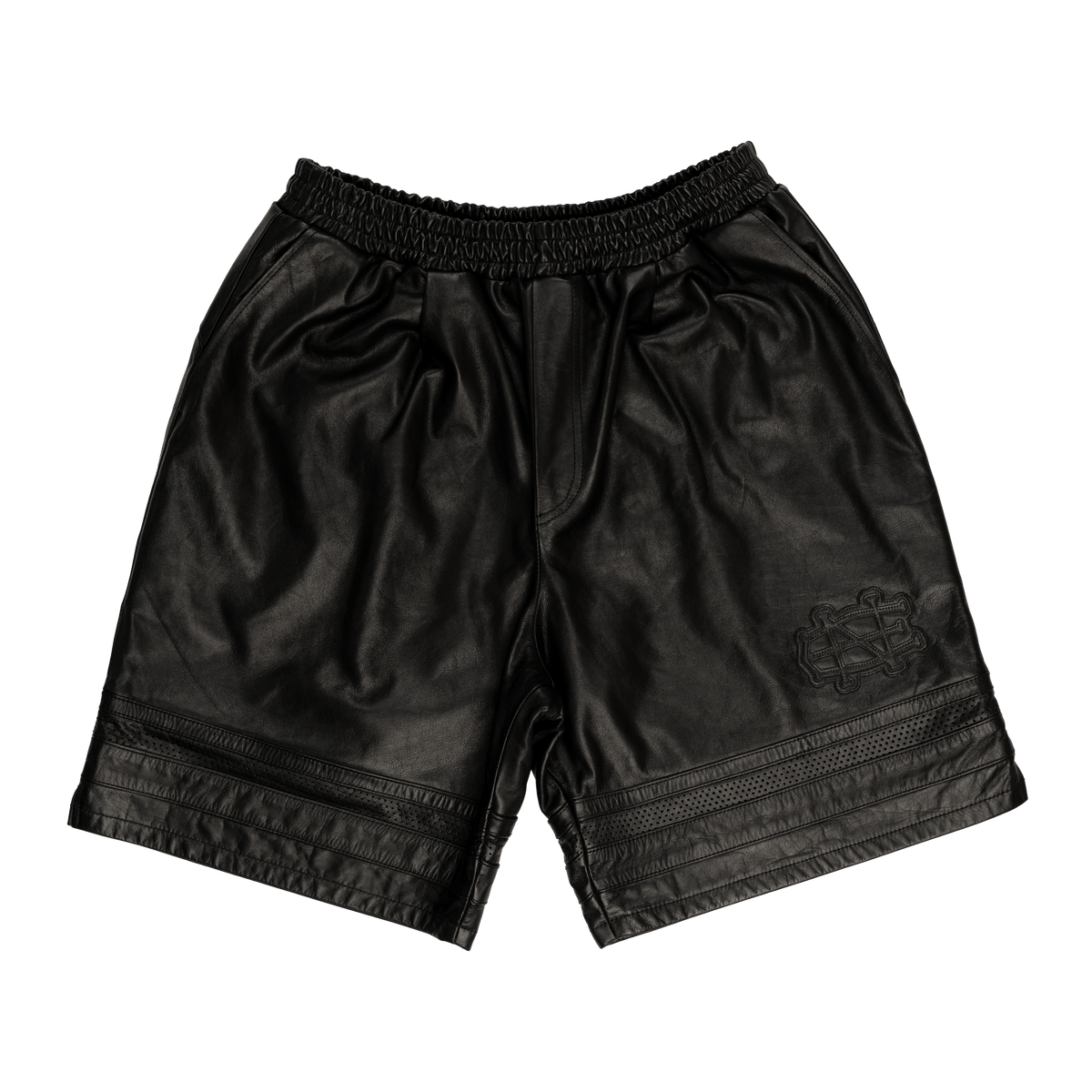 New Era Branded Marauder Leather Shorts