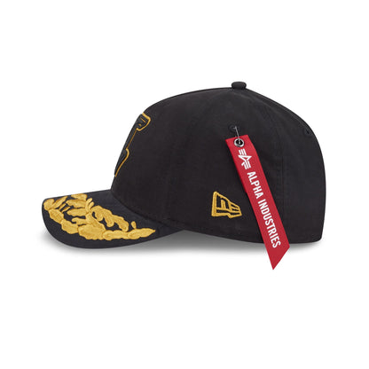 Alpha Industries x Los Angeles Lakers Black 9FORTY M-Crown A-Frame Snapback Hat