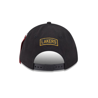 Alpha Industries x Los Angeles Lakers Black 9FORTY M-Crown A-Frame Snapback Hat