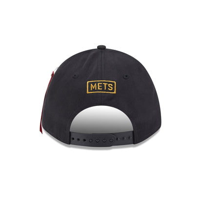 Alpha Industries x New York Mets Black 9FORTY M-Crown A-Frame Snapback Hat
