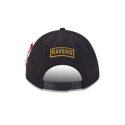 Alpha Industries x Baltimore Ravens Black 9FORTY M-Crown A-Frame Snapback Hat