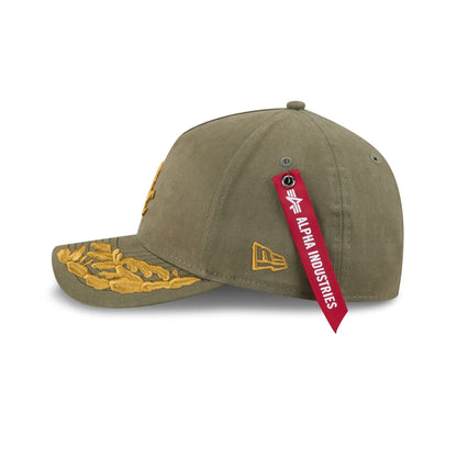 Alpha Industries x Chicago White Sox Olive Green 9FORTY M-Crown A-Frame Snapback Hat