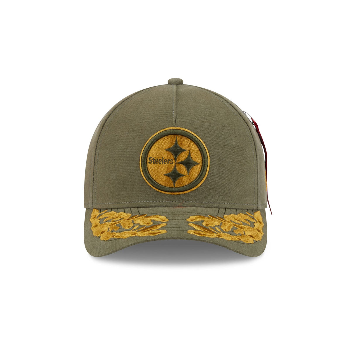 Alpha Industries x Pittsburgh Steelers Olive Green 9FORTY M-Crown A-Frame Snapback Hat