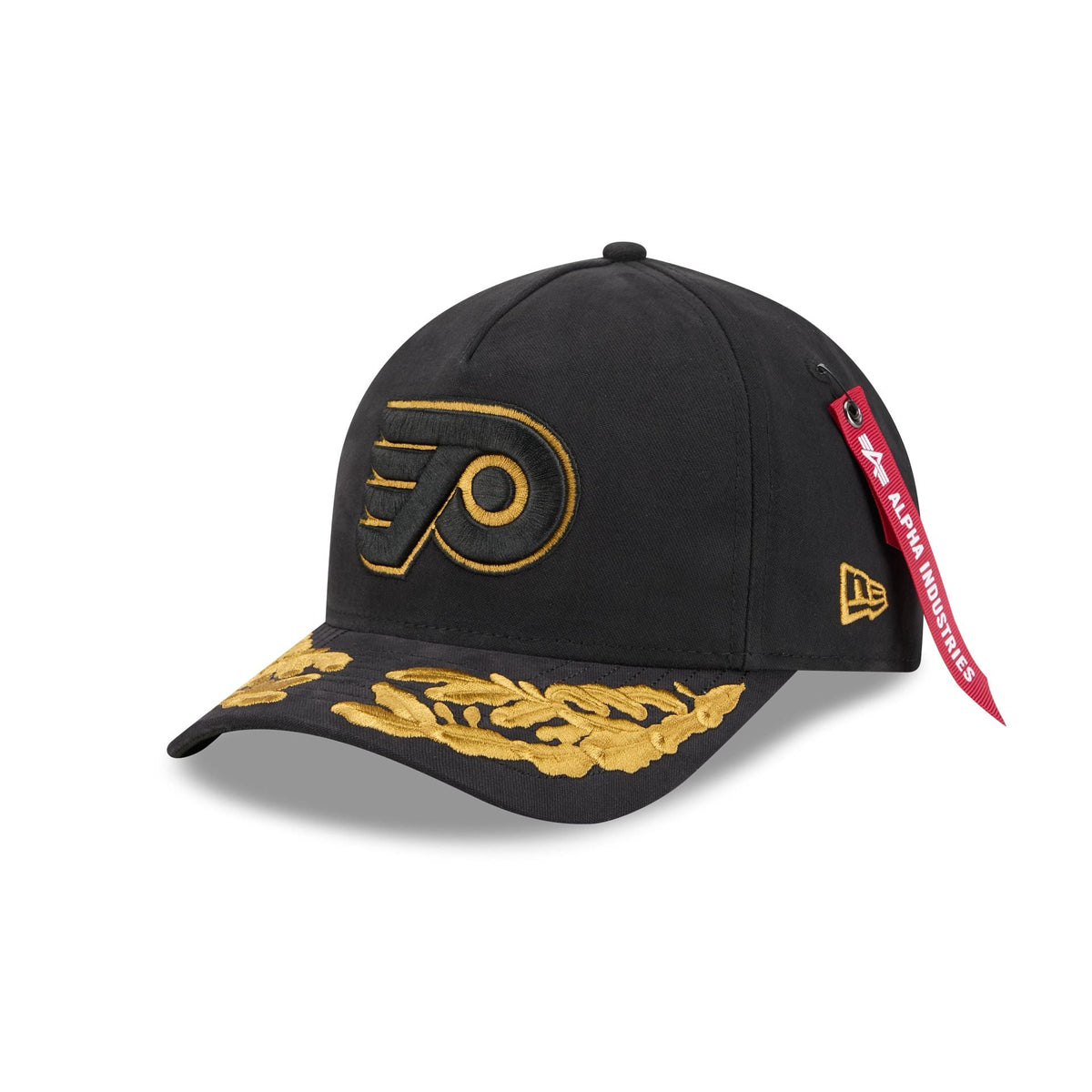 Alpha Industries x Philadelphia Flyers Black 9FORTY M-Crown A-Frame Snapback Hat