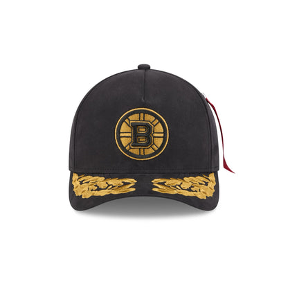 Alpha Industries x Boston Bruins Black 9FORTY M-Crown A-Frame Snapback Hat