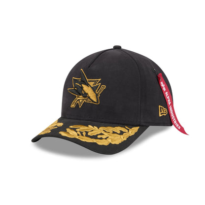 Alpha Industries x San Jose Sharks Black 9FORTY M-Crown A-Frame Snapback Hat