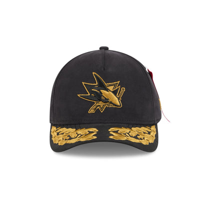 Alpha Industries x San Jose Sharks Black 9FORTY M-Crown A-Frame Snapback Hat
