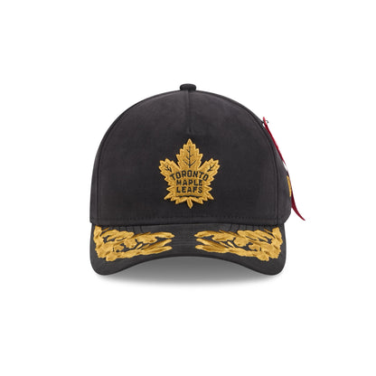 Alpha Industries x Toronto Maple Leafs Black 9FORTY M-Crown A-Frame Snapback Hat