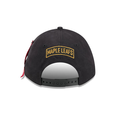 Alpha Industries x Toronto Maple Leafs Black 9FORTY M-Crown A-Frame Snapback Hat