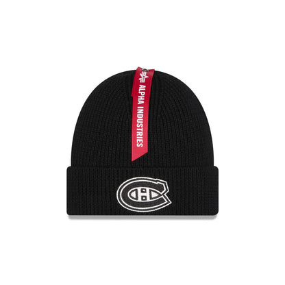 Alpha Industries x Montreal Canadiens Black Cuff Knit Hat