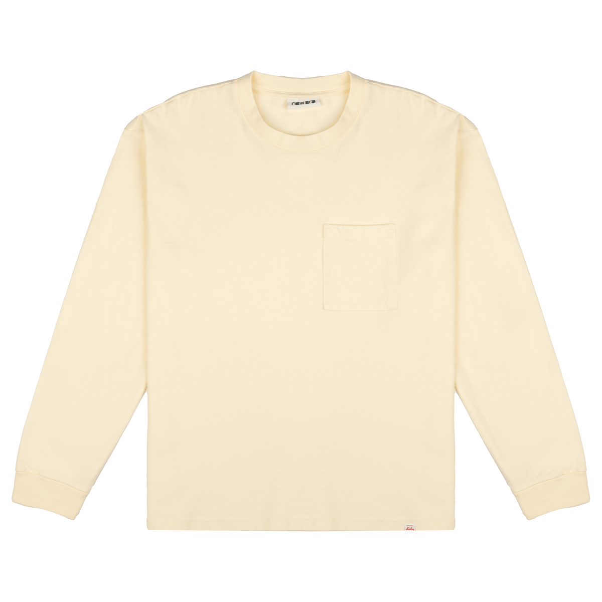 New Era Branded Alden Heavyweight Chrome White Long Sleeve Pocket T-Shirt