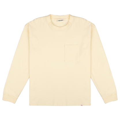 New Era Branded Alden Heavyweight Chrome White Long Sleeve Pocket T-Shirt
