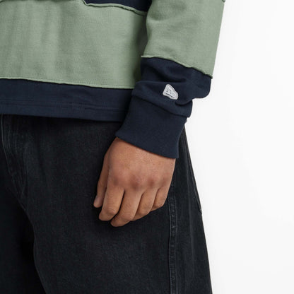 New Era Branded Cut & Sew Block Navy Long Sleeve Rugby Shirt