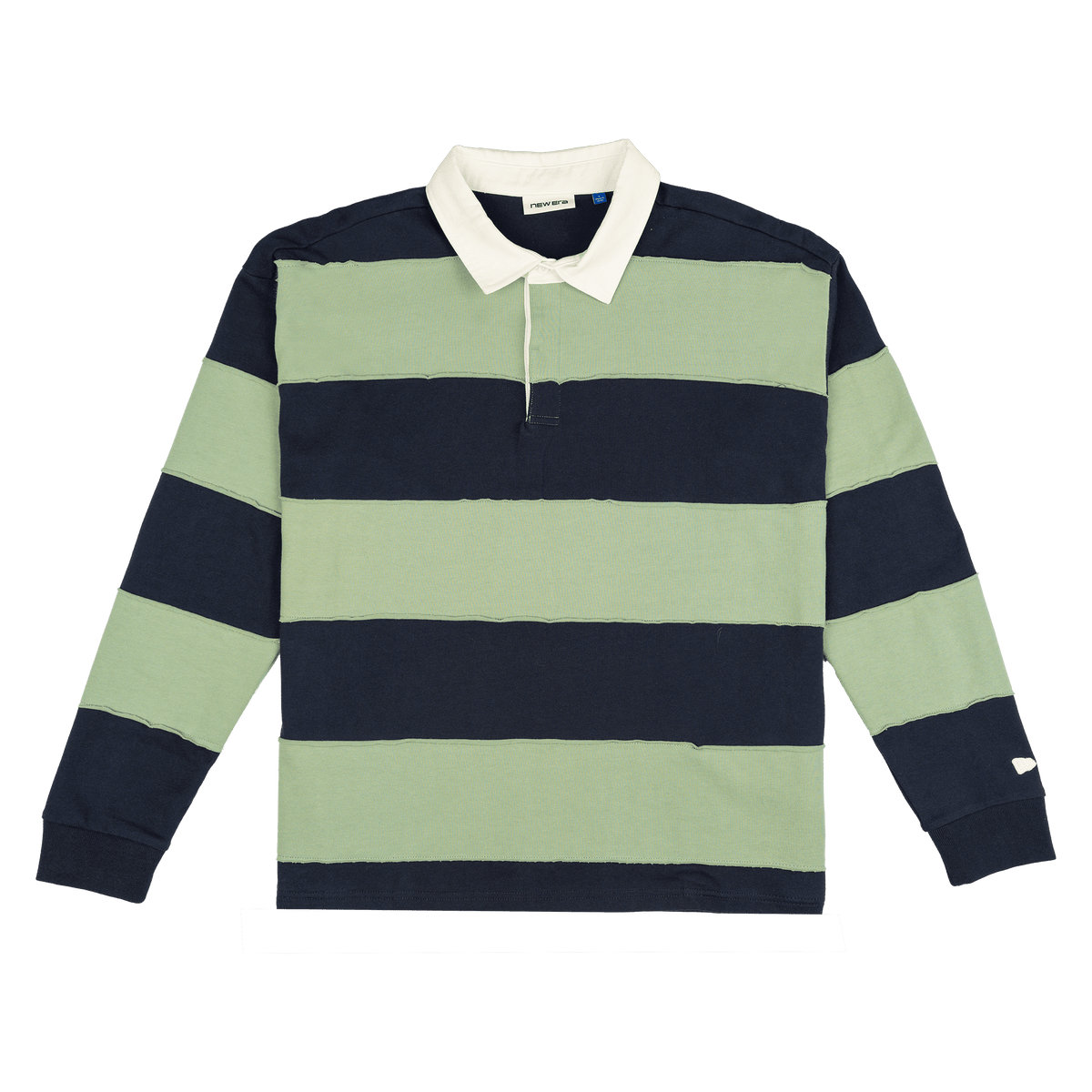 New Era Branded Cut & Sew Block Navy Long Sleeve Rugby Shirt