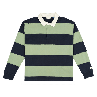 New Era Branded Cut & Sew Block Navy Long Sleeve Rugby Shirt