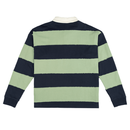 New Era Branded Cut & Sew Block Navy Long Sleeve Rugby Shirt
