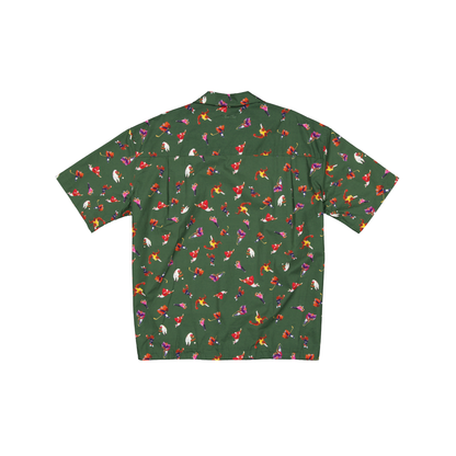 New Era Branded Resort Green Bark Open Collared Shirt