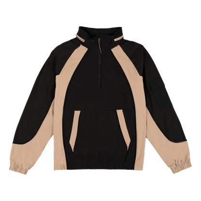 New Era Branded Retro-Tech NE2K Black Half-Zip Track Pullover