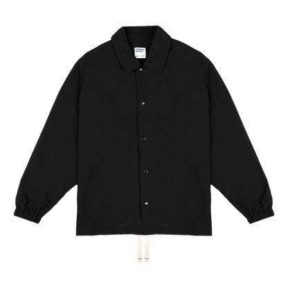 New Era Branded Ripstop Script Nylon Black Coach's Jacket