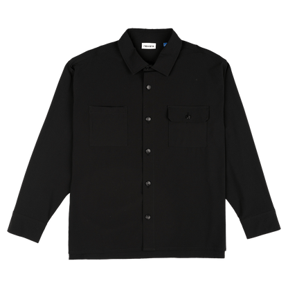New Era Branded Nylon Military Black Shacket