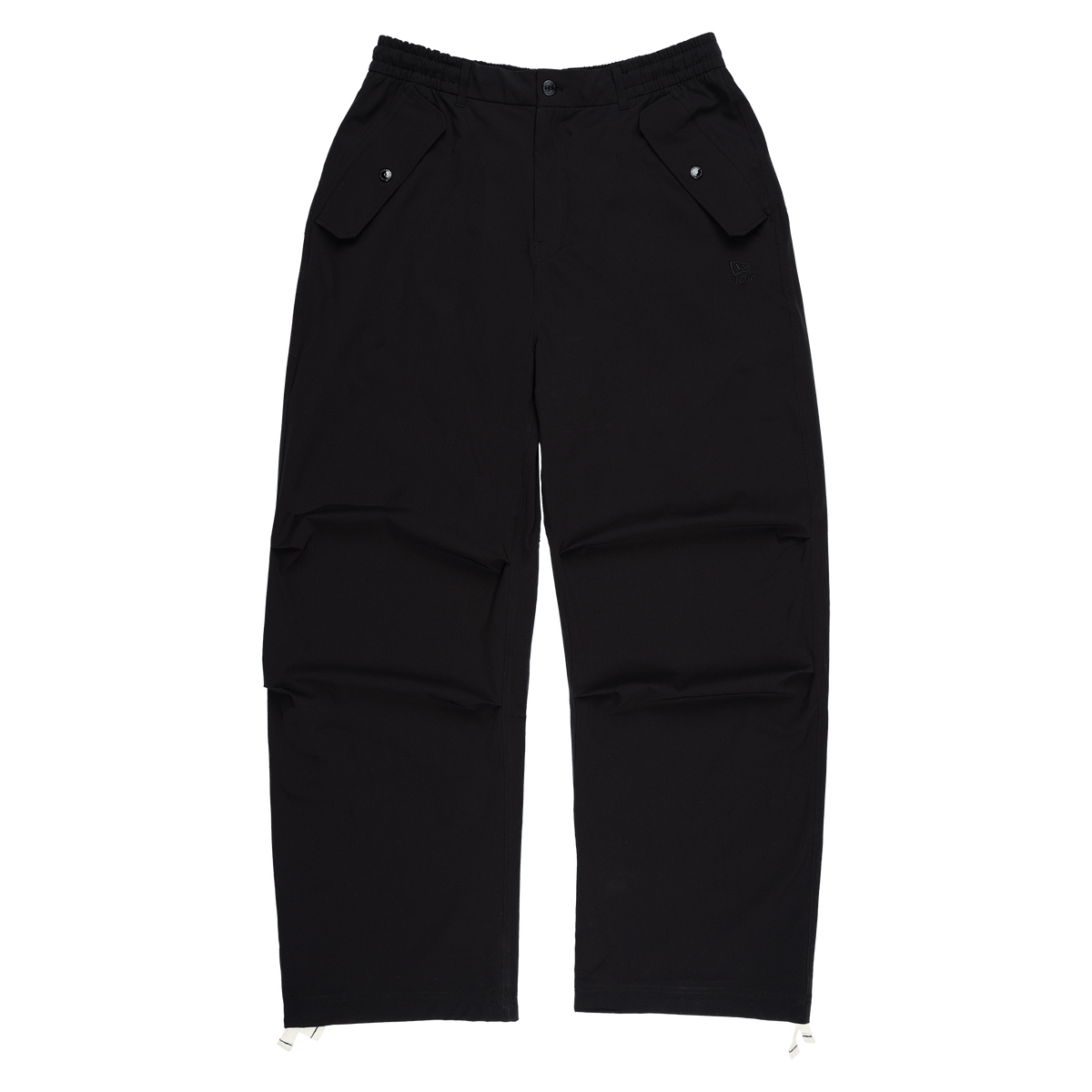 New Era Branded Nylon Military Black Cargo Pants