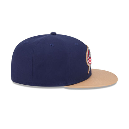 Columbus Blue Jackets Leather Visor 59FIFTY Fitted Hat
