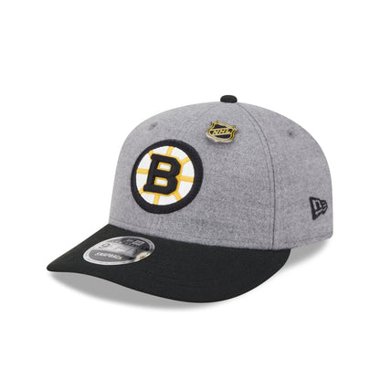 Boston Bruins Heather Gray Wool Low Profile 9FIFTY Snapback Hat