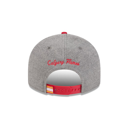 Calgary Flames Heather Gray Wool Low Profile 9FIFTY Snapback Hat