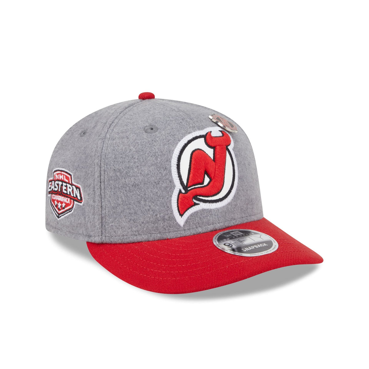 New Jersey Devils Heather Gray Wool Low Profile 9FIFTY Snapback Hat