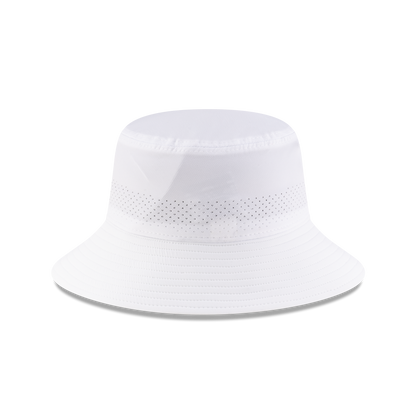 New Era Branded White Golf Stretch Bucket Hat