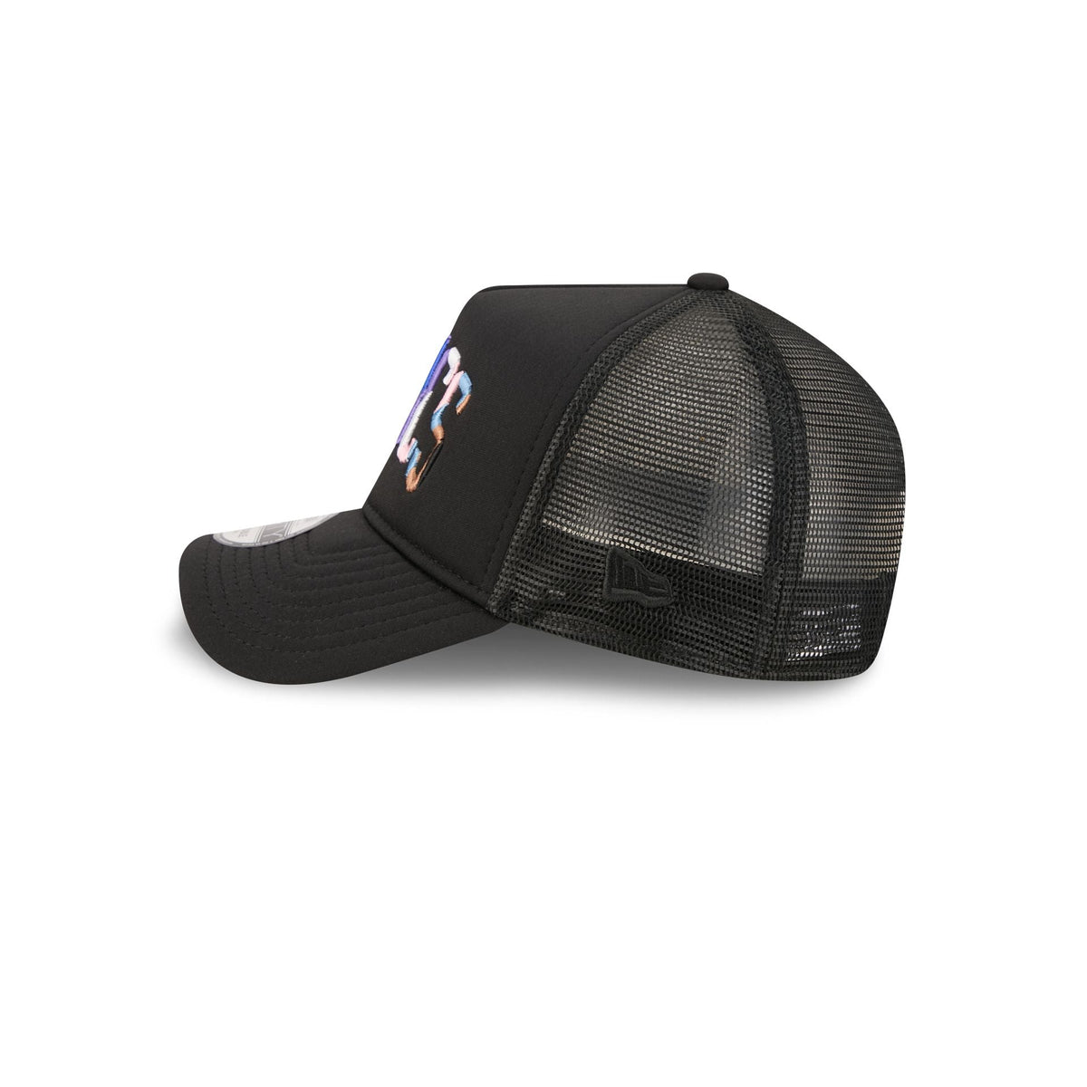 Boston Celtics Rainbow Wordmark 9FORTY A-Frame Trucker Hat