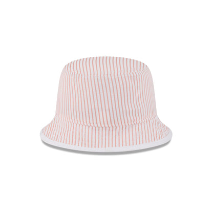 New Era Cap Peach Pinstripe Bucket Hat