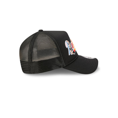 Baltimore Orioles Rainbow Wordmark 9FORTY A-Frame Trucker Hat