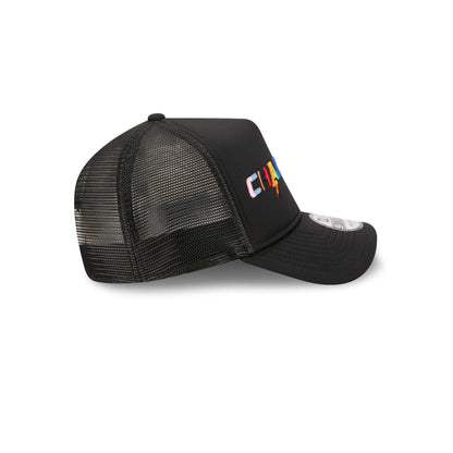 Los Angeles Chargers Rainbow Wordmark 9FORTY A-Frame Trucker Hat