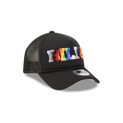Buffalo Bills Rainbow Wordmark 9FORTY A-Frame Trucker Hat