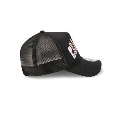 Chicago Cubs Rainbow Wordmark 9FORTY A-Frame Trucker Hat