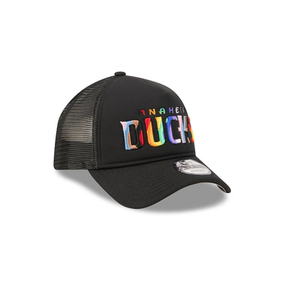 Anaheim Ducks Rainbow Wordmark 9FORTY A-Frame Trucker Hat
