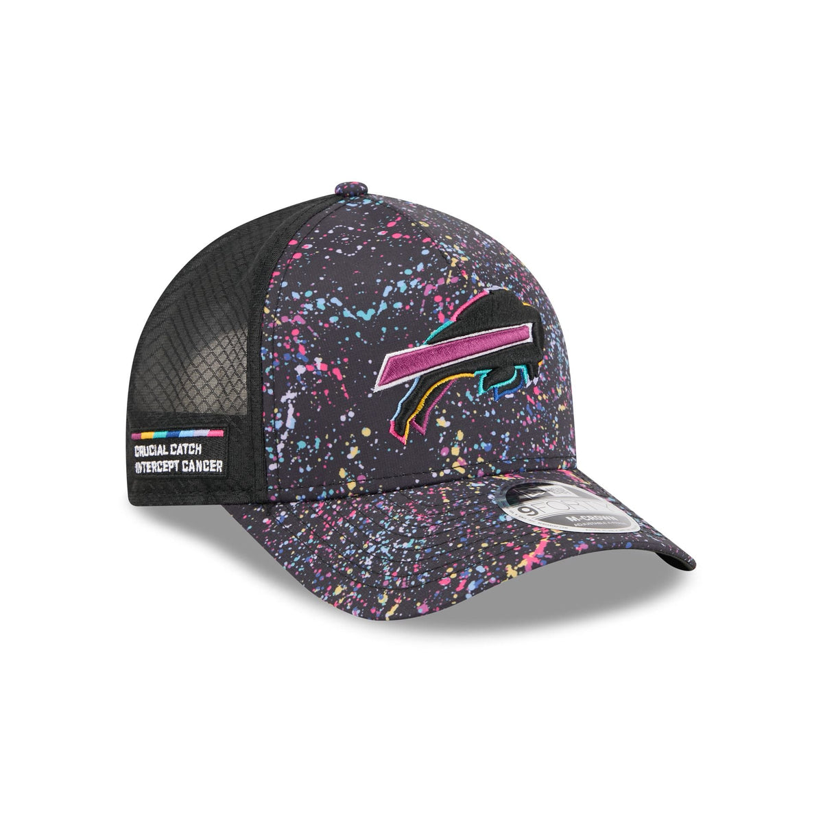 Buffalo Bills 2025 Crucial Catch 9FORTY M-Crown A-Frame Trucker Hat