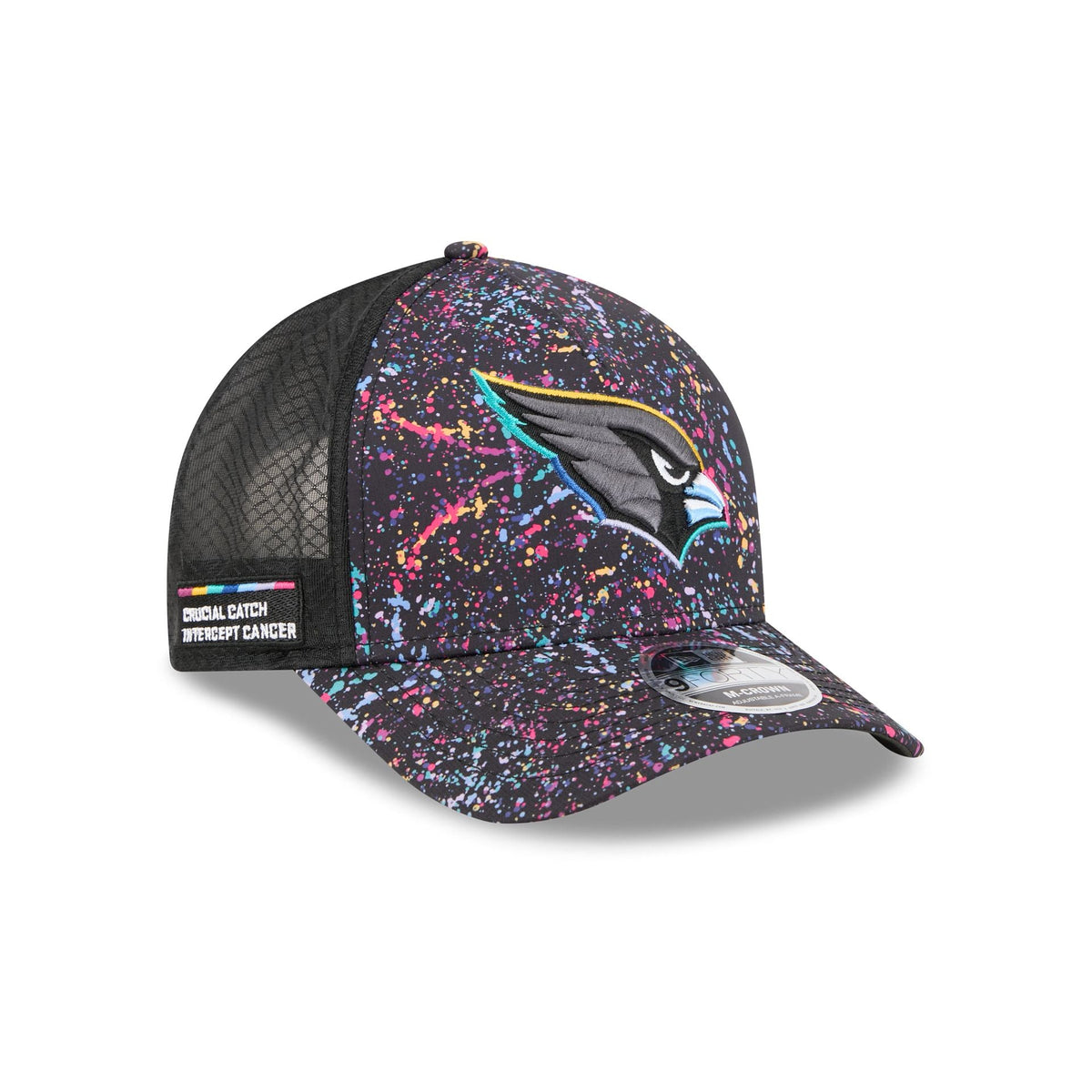 Arizona Cardinals 2025 Crucial Catch 9FORTY M-Crown A-Frame Trucker Hat