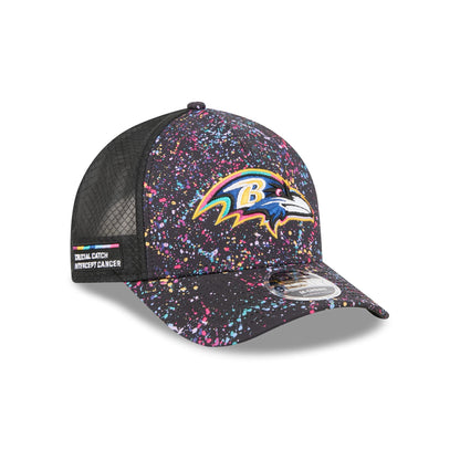 Baltimore Ravens 2025 Crucial Catch 9FORTY M-Crown A-Frame Trucker Hat
