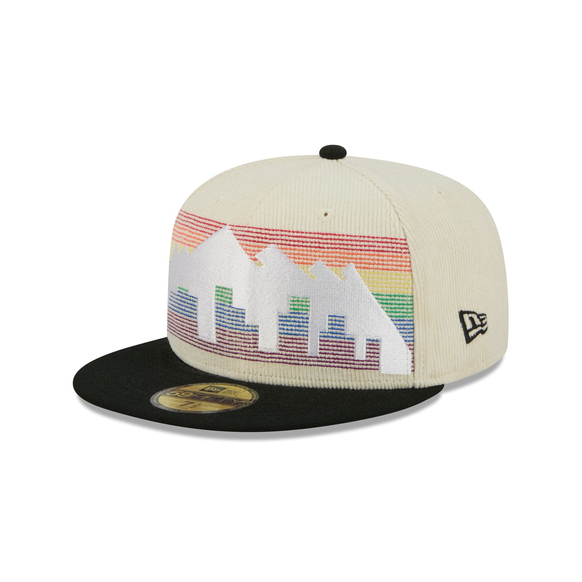 Denver Nuggets 2025 City Edition Chrome White Corduroy 59FIFTY Fitted Hat