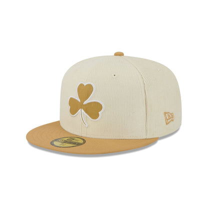 Boston Celtics 2025 City Edition Chrome White Corduroy 59FIFTY Fitted Hat