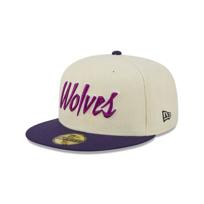 Minnesota Timberwolves 2025 City Edition Chrome White Corduroy 59FIFTY Fitted Hat