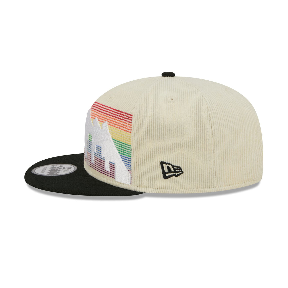 Denver Nuggets 2025 City Edition Chrome White Corduroy 9FIFTY Snapback Hat