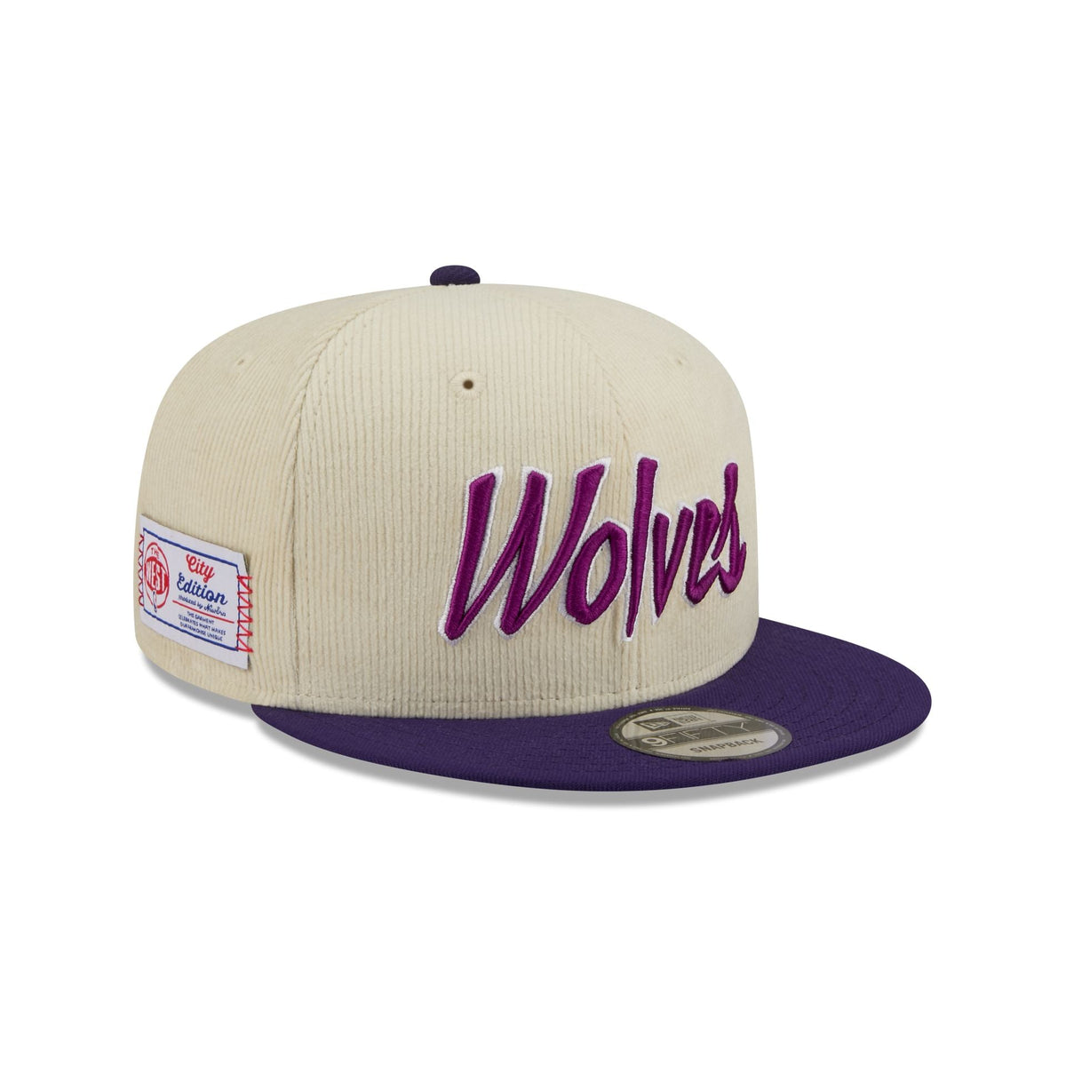 Minnesota Timberwolves 2025 City Edition Chrome White Corduroy 9FIFTY Snapback Hat